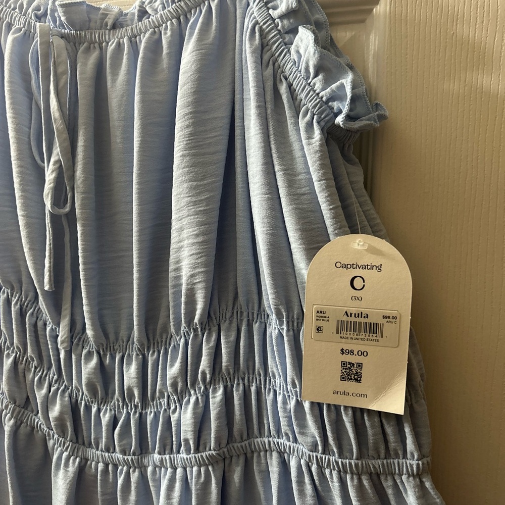 Arula Sky Blue Gathered Dress